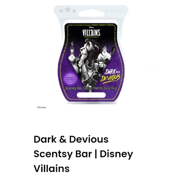 Scentsy Disney Villains Dark & Devious Wax Melt Spicy Scar Cruella Hades Ursula - Picture 1 of 3